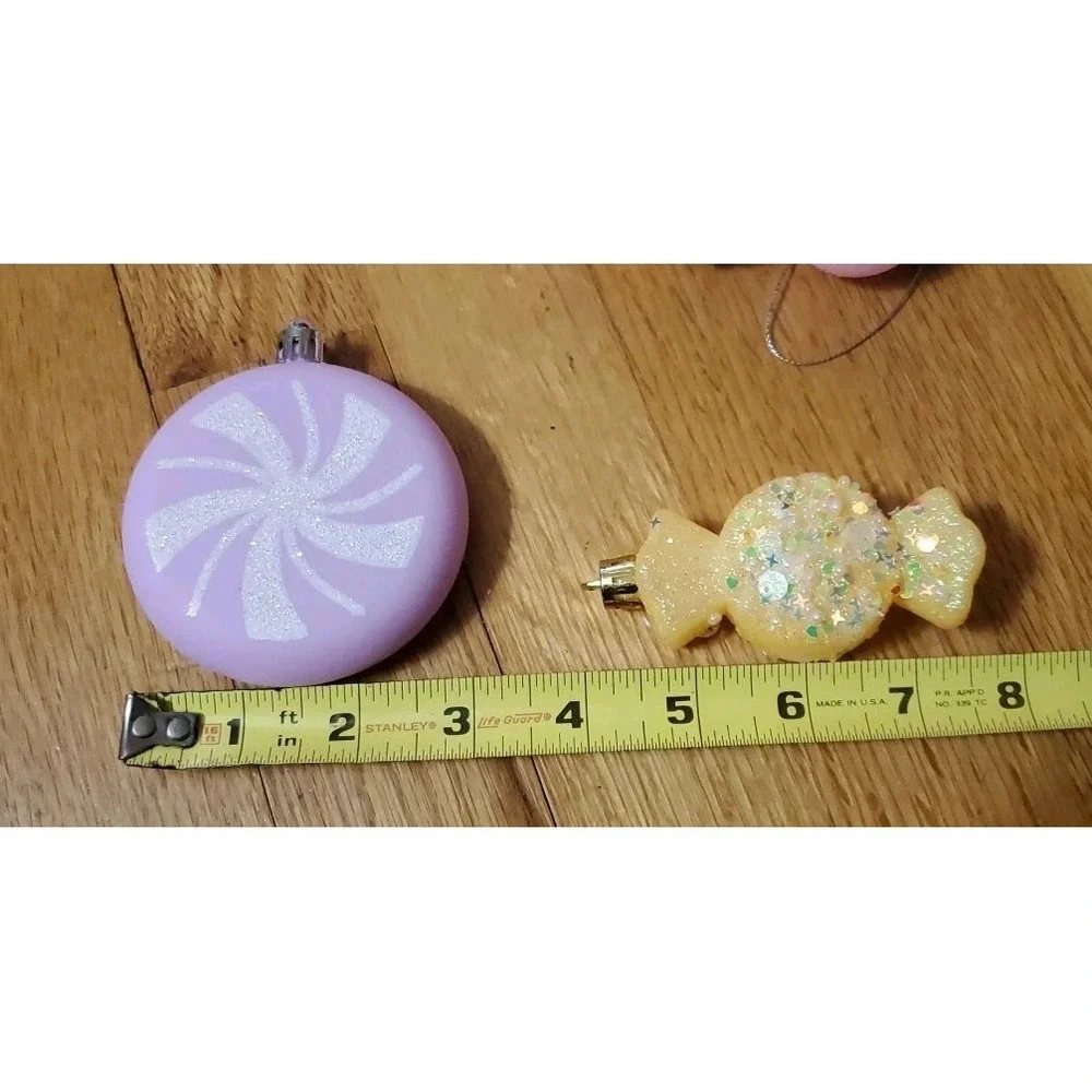 Donut Rainbow Candy Christmas Ornaments Lot Sparkles Shatterproof‎